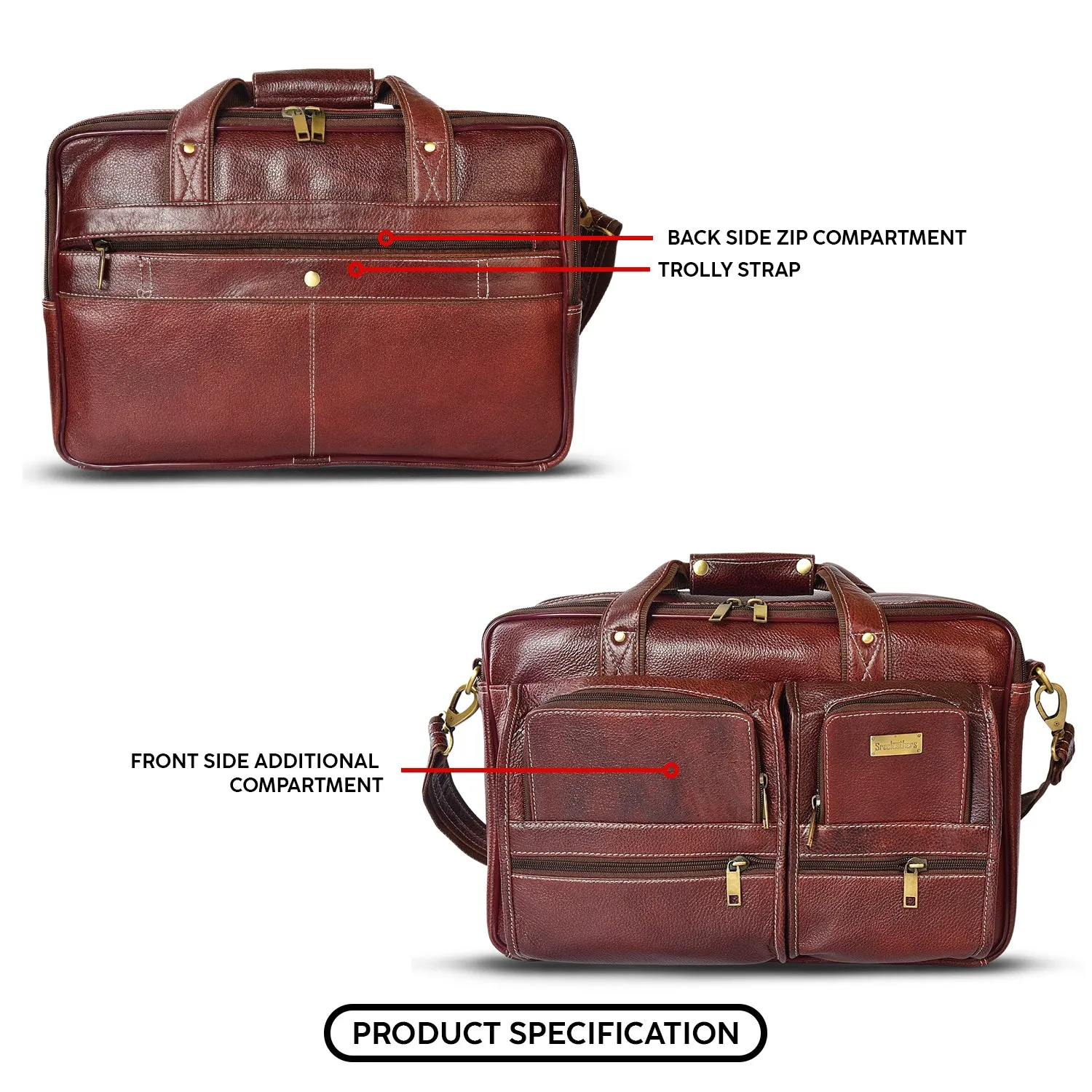 Leather Laptop Bag  998919 (Brown)