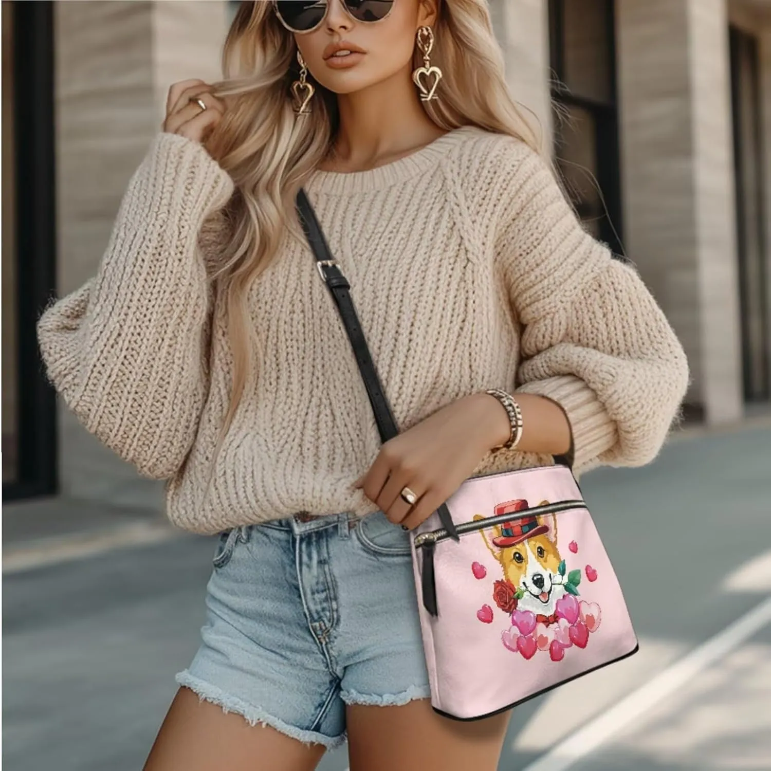 Leather Shoulder Bag for Women Crossbody 2 Pieces Satchel Purses for Women Wallet Purse for Women