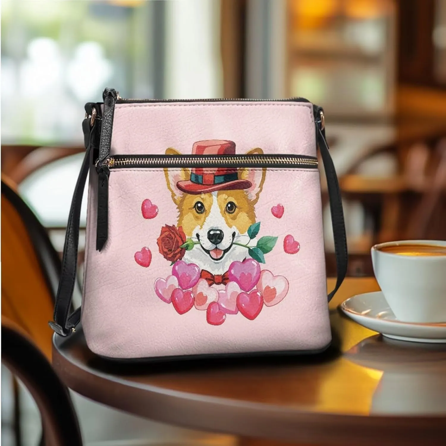 Leather Shoulder Bag for Women Crossbody 2 Pieces Satchel Purses for Women Wallet Purse for Women