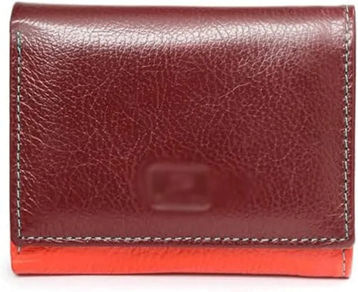Leather Wallet Leather Women's Wallet Red Large Capacity Mini Purse Clutch Fashion Retro Short Zipper Coin Pocket Card Holder Large Capacity (Brown,8.5x10.5cm)
