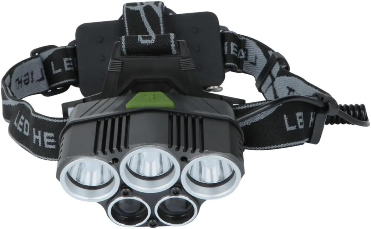 Led Camping Headlamp 5led Rechargeable Headlamp Waterproof Shockproof Aluminum Alloy Digital Regulated Comfort Fit No Battery