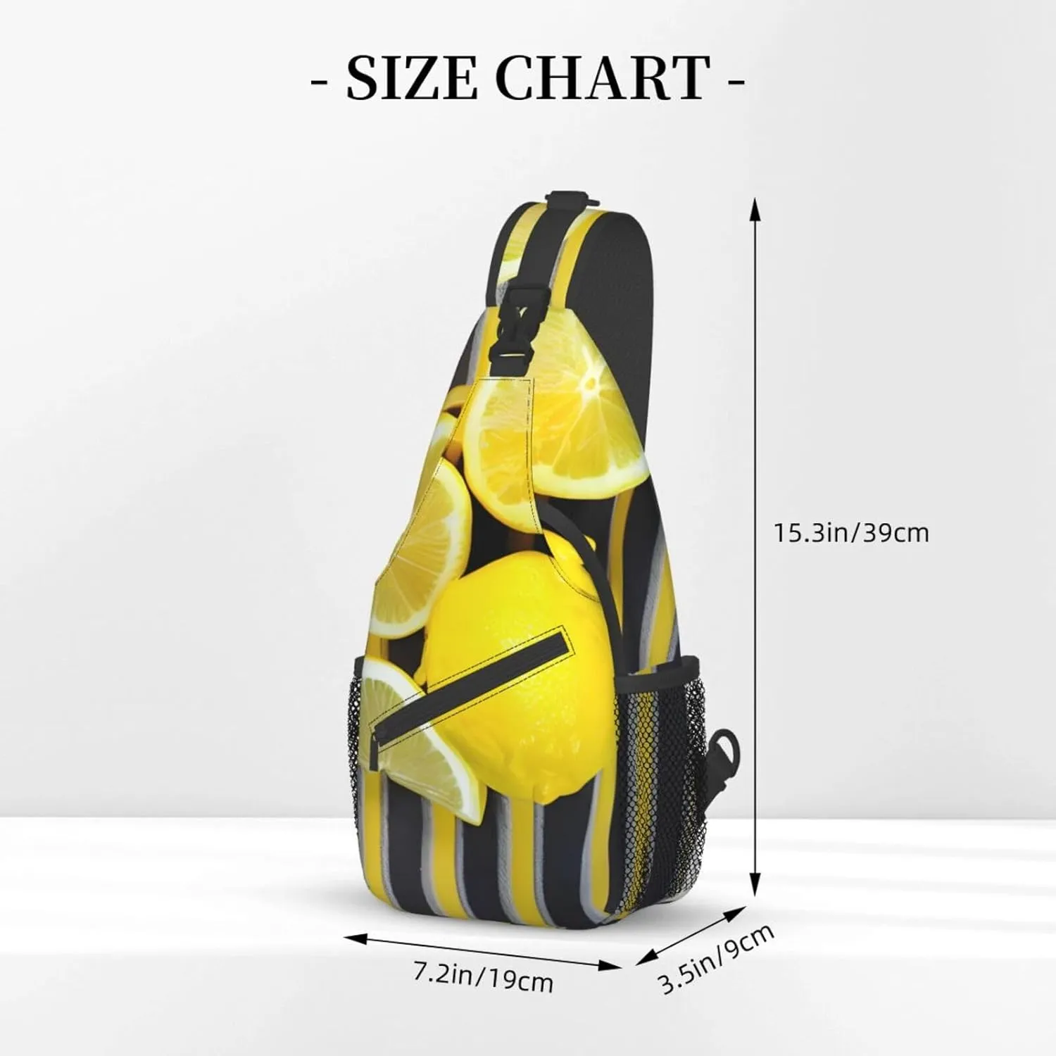 Lemon Zest Yellow Stripes High Storage Capacity Chest Bag Diagonally Sling Backpack Crossbody Shoulder Bag For Men Women