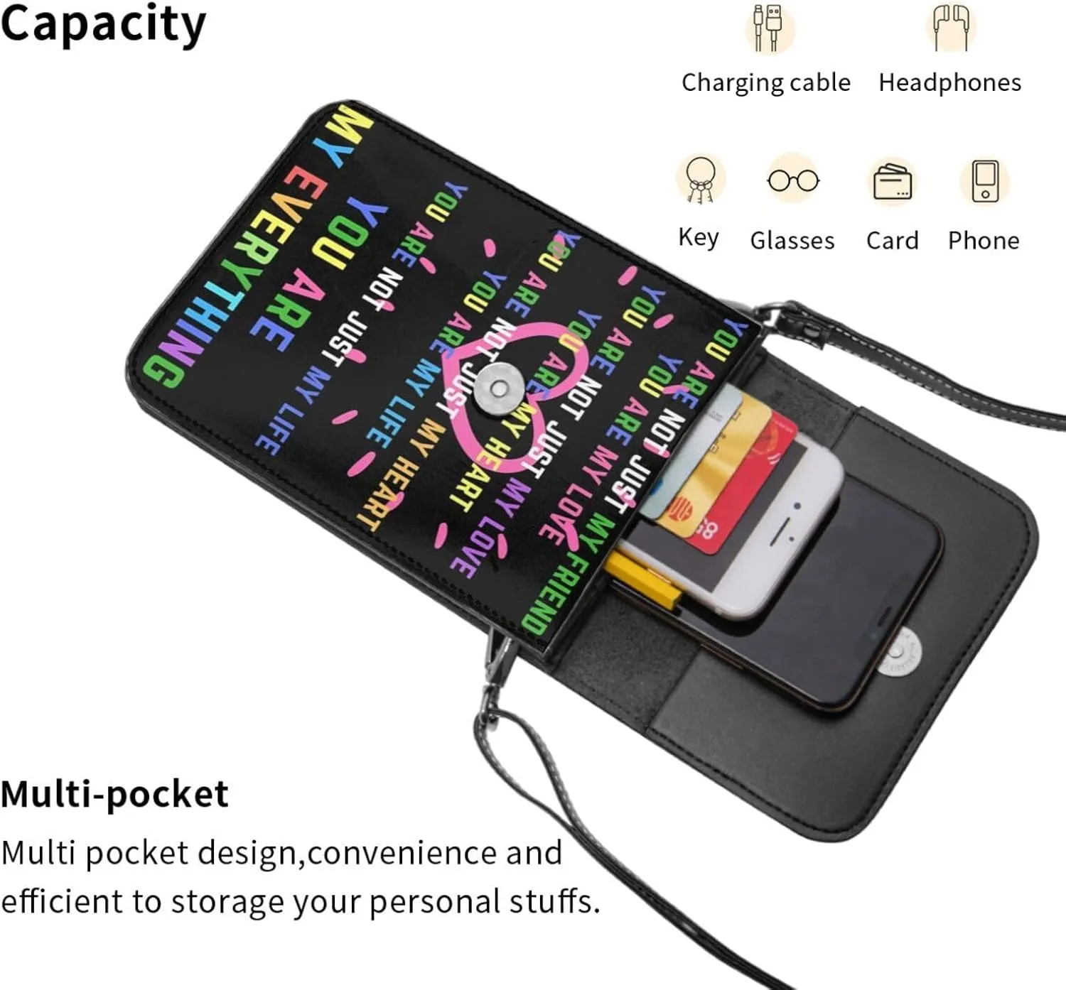 LGBT Pride Rainbow Gay Leather Crossbody Phone Purse for Women Cute Wallet Bags Lightweight Mini Sling Bag