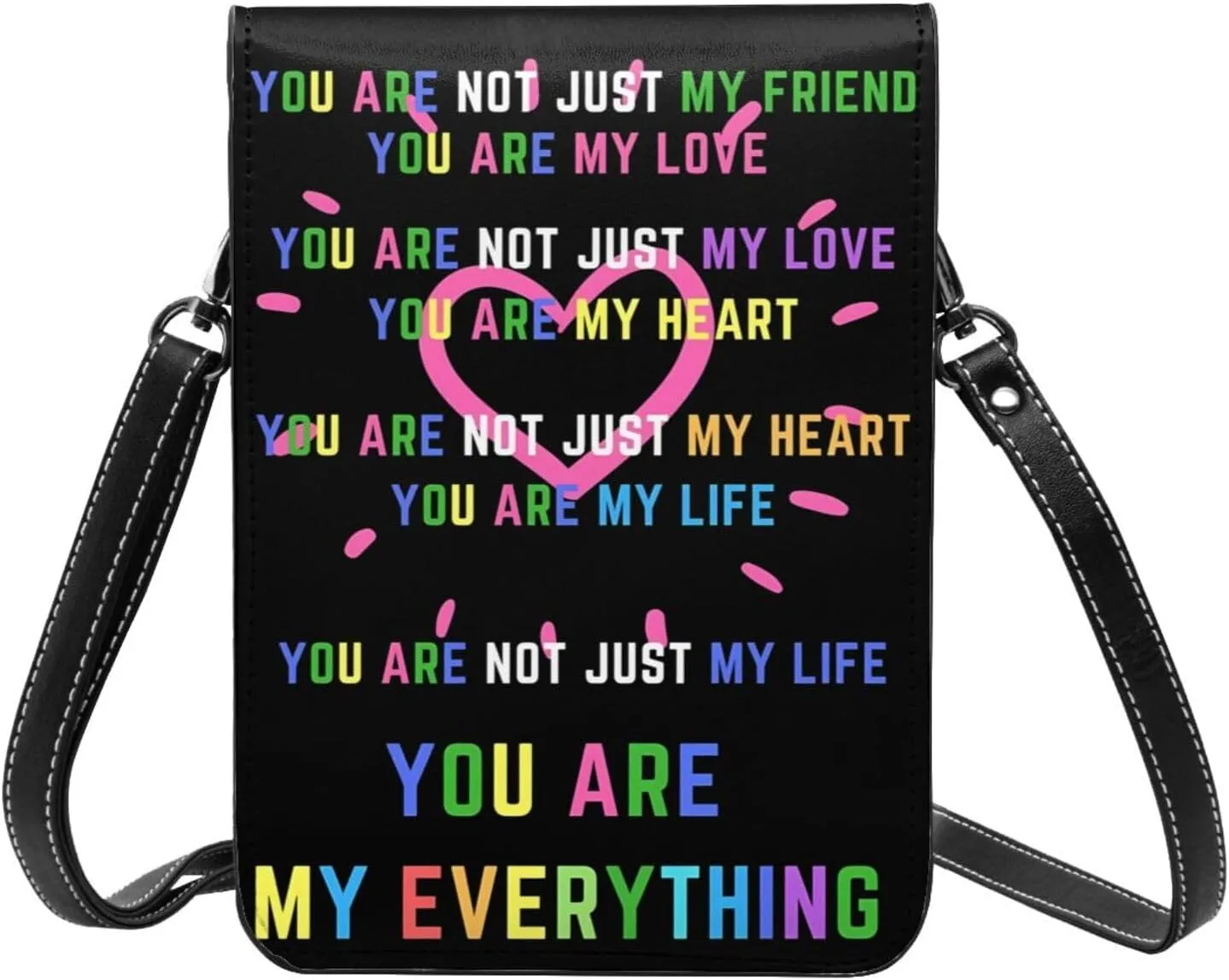 LGBT Pride Rainbow Gay Leather Crossbody Phone Purse for Women Cute Wallet Bags Lightweight Mini Sling Bag