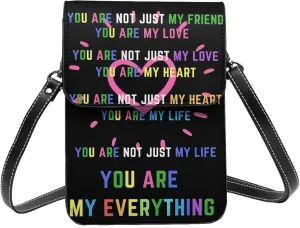LGBT Pride Rainbow Gay Leather Crossbody Phone Purse for Women Cute Wallet Bags Lightweight Mini Sling Bag