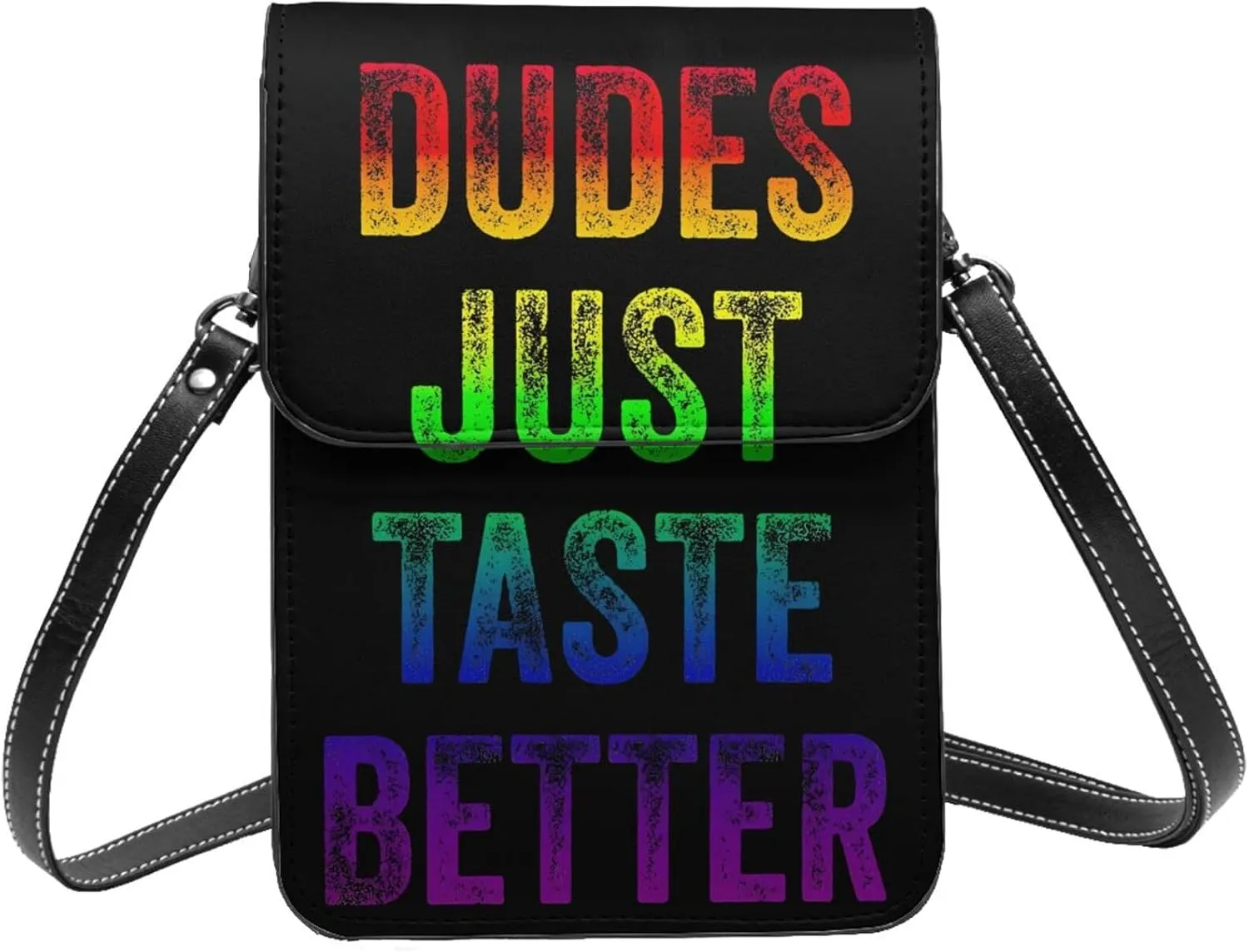 LGBT Pride Rainbow Gay Leather Crossbody Phone Purse for Women Cute Wallet Bags Lightweight Mini Sling Bag