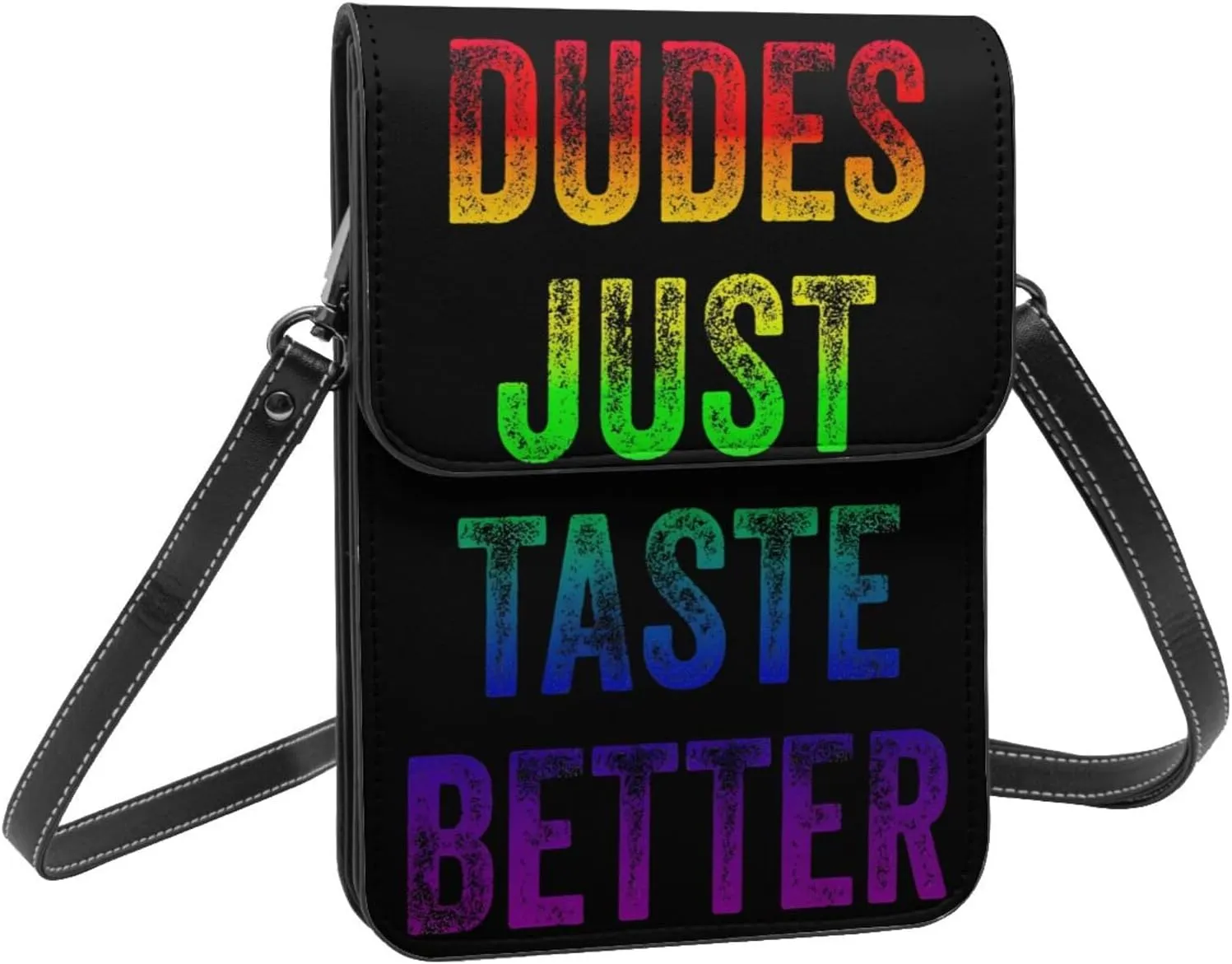 LGBT Pride Rainbow Gay Leather Crossbody Phone Purse for Women Cute Wallet Bags Lightweight Mini Sling Bag