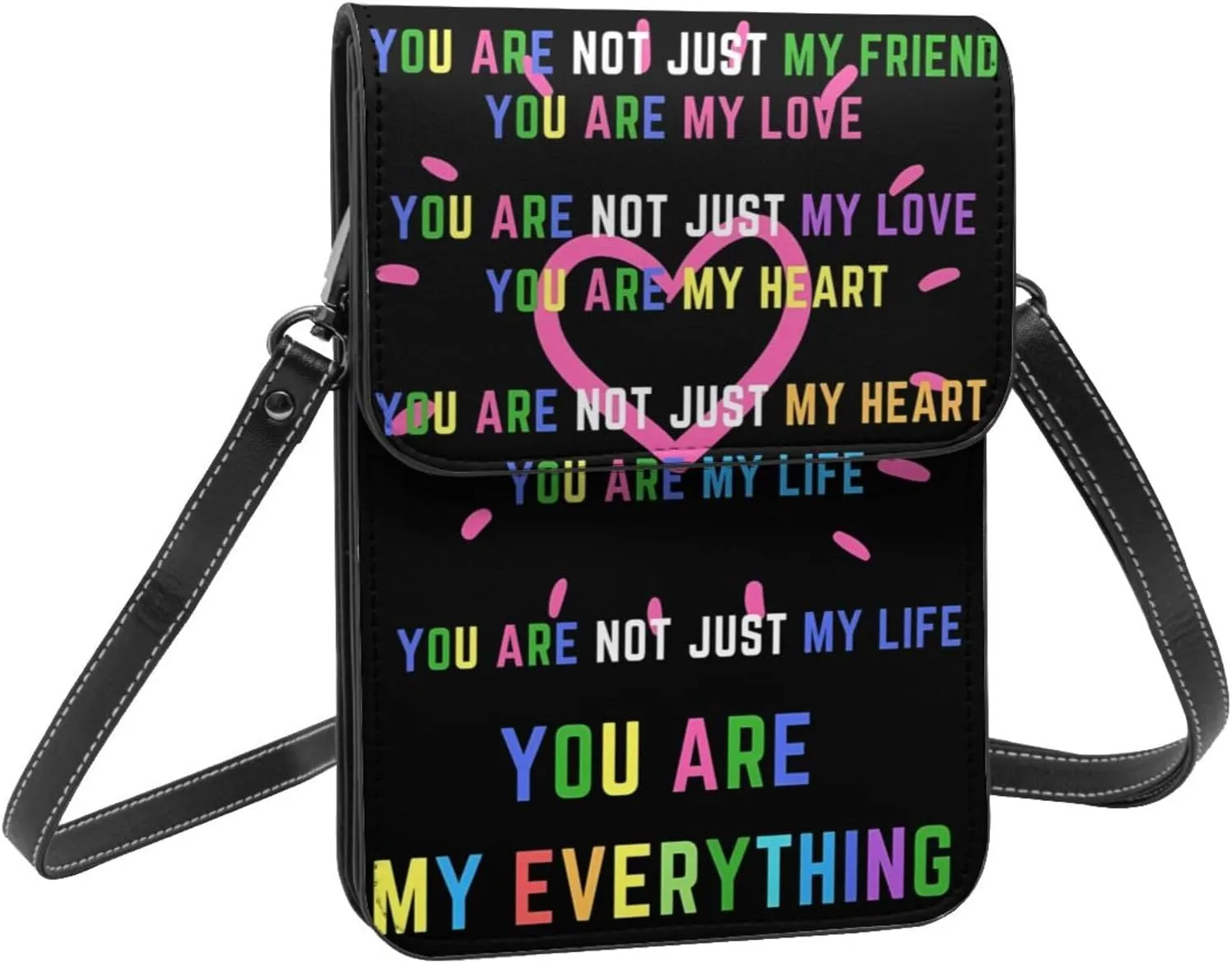 LGBT Pride Rainbow Gay Leather Crossbody Phone Purse for Women Cute Wallet Bags Lightweight Mini Sling Bag