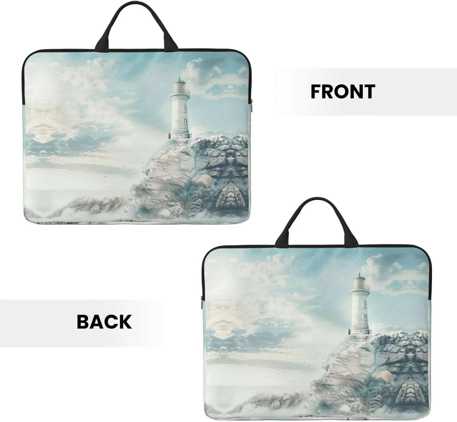 Lighthouse Backdrop Tote 14 Inch Laptop Computer Bag Business Hand Bag,Computer Protective Carrying Cover