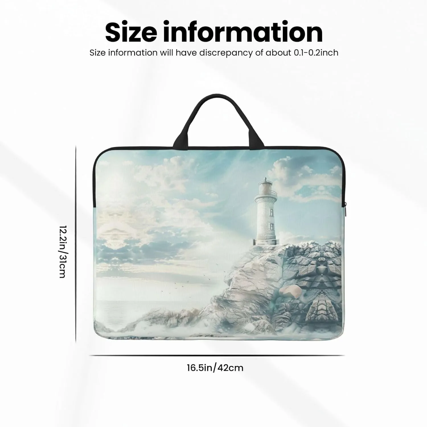 Lighthouse Backdrop Tote 14 Inch Laptop Computer Bag Business Hand Bag,Computer Protective Carrying Cover