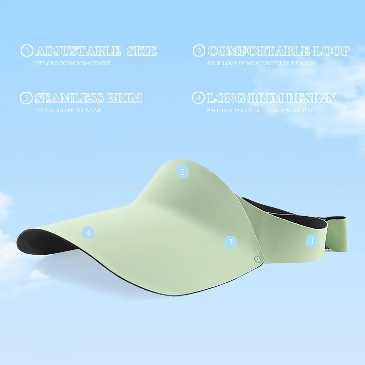 Lightweight Plain Sun Visor Hat UPF 50 Seamless Lycra Breathable Sports Women Sun Visor Cap for Sports and Beach