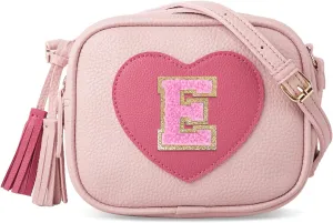 Little Girls' Birthday Gifts - Heart Purse, Small Crossbody Bag with Tassel, Personalized Initial Purse for Teens, Daughters, Sisters (Ages 2-10)