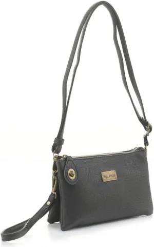 Liz Soto Ella Womens Crossbody Purse and Wristlet - PU Leather Wallet and Over the Shoulder Bags with Wrist Strap