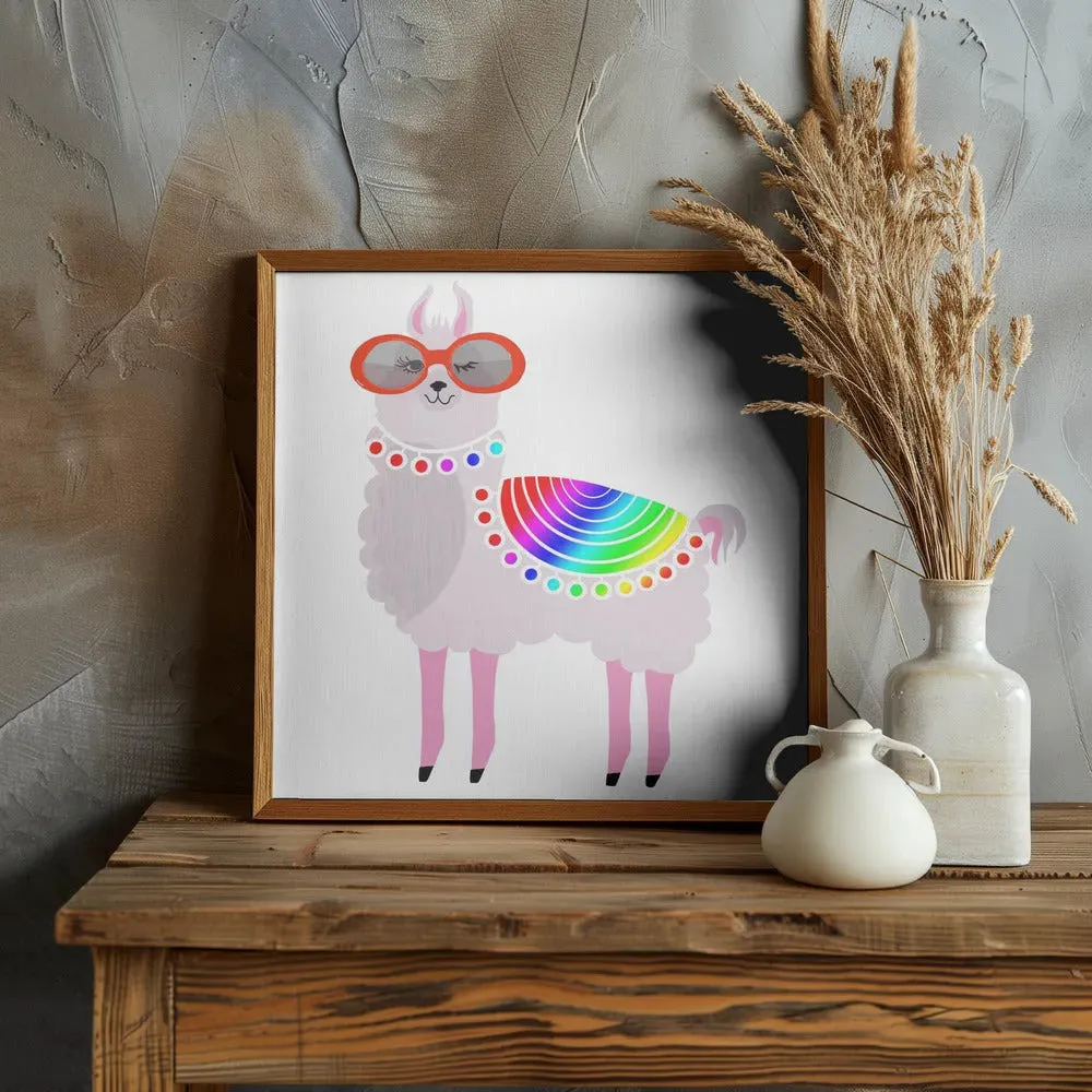 Llama with Red Sunglasses