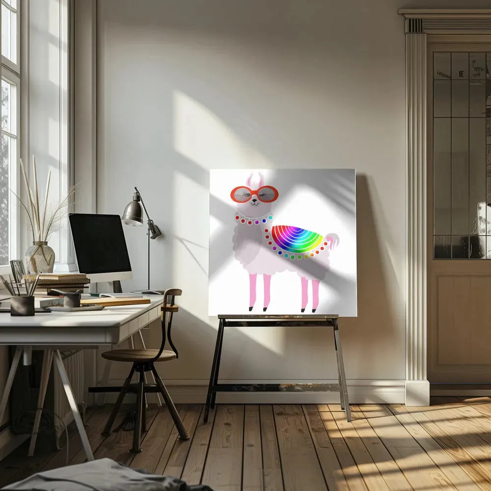 Llama with Red Sunglasses