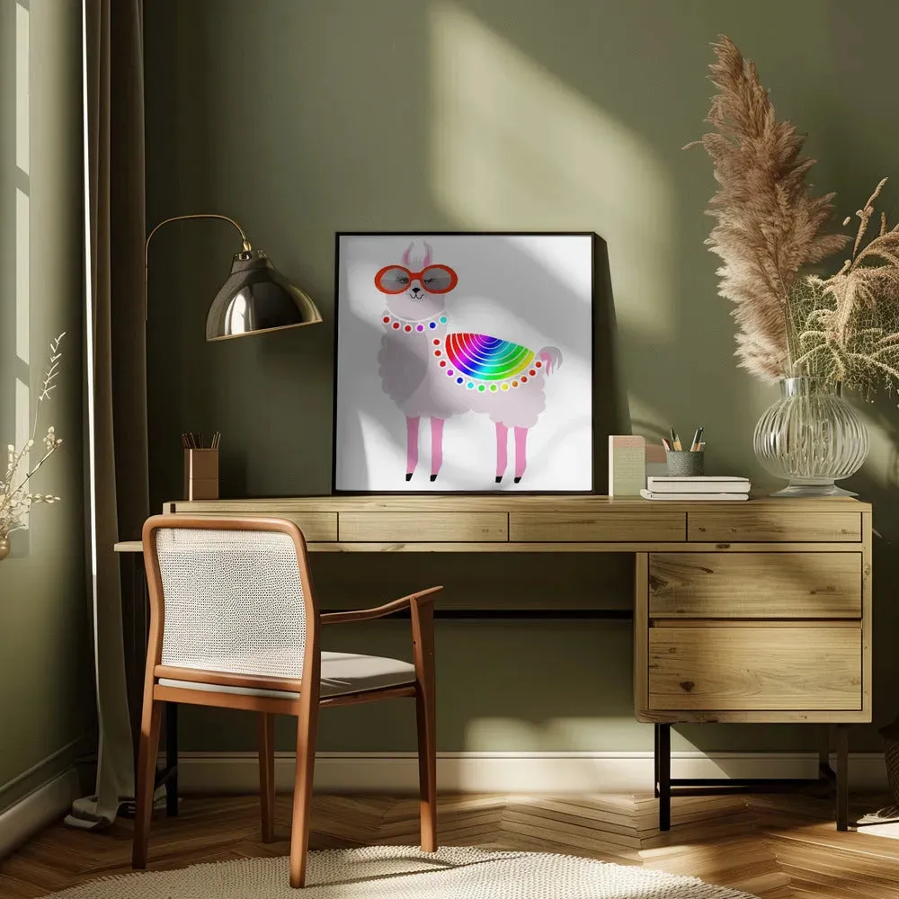 Llama with Red Sunglasses