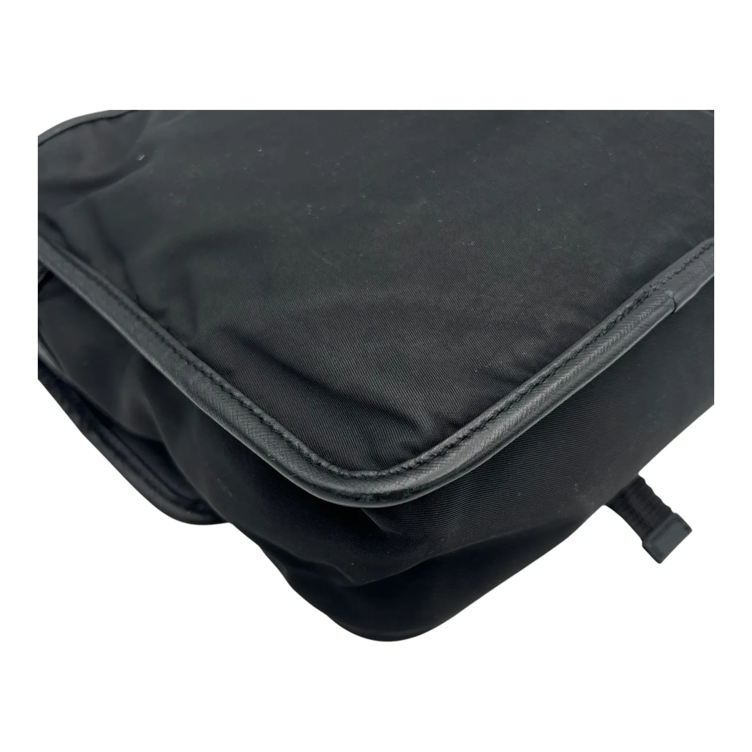 Logo Crossbody Bag Black in Nylon, Silver hardware