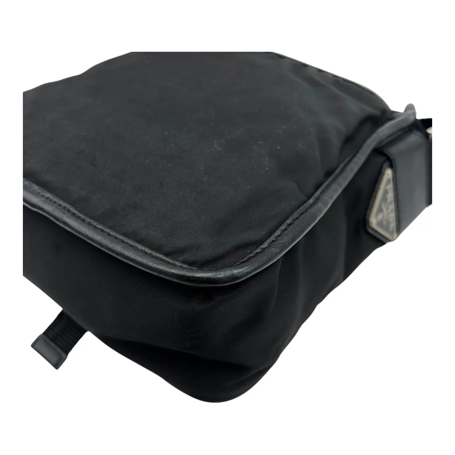 Logo Crossbody Bag Black in Nylon, Silver hardware