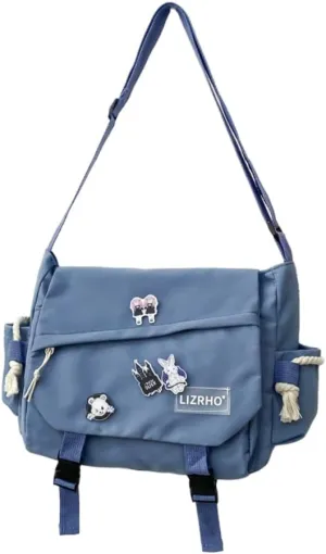 Loizziuy Y2k Crossbody Bag Backpack Kawaii Large Capacity Aesthetic Backpack Cute Casual Travel Mochilas Daypacks (1015 blue)