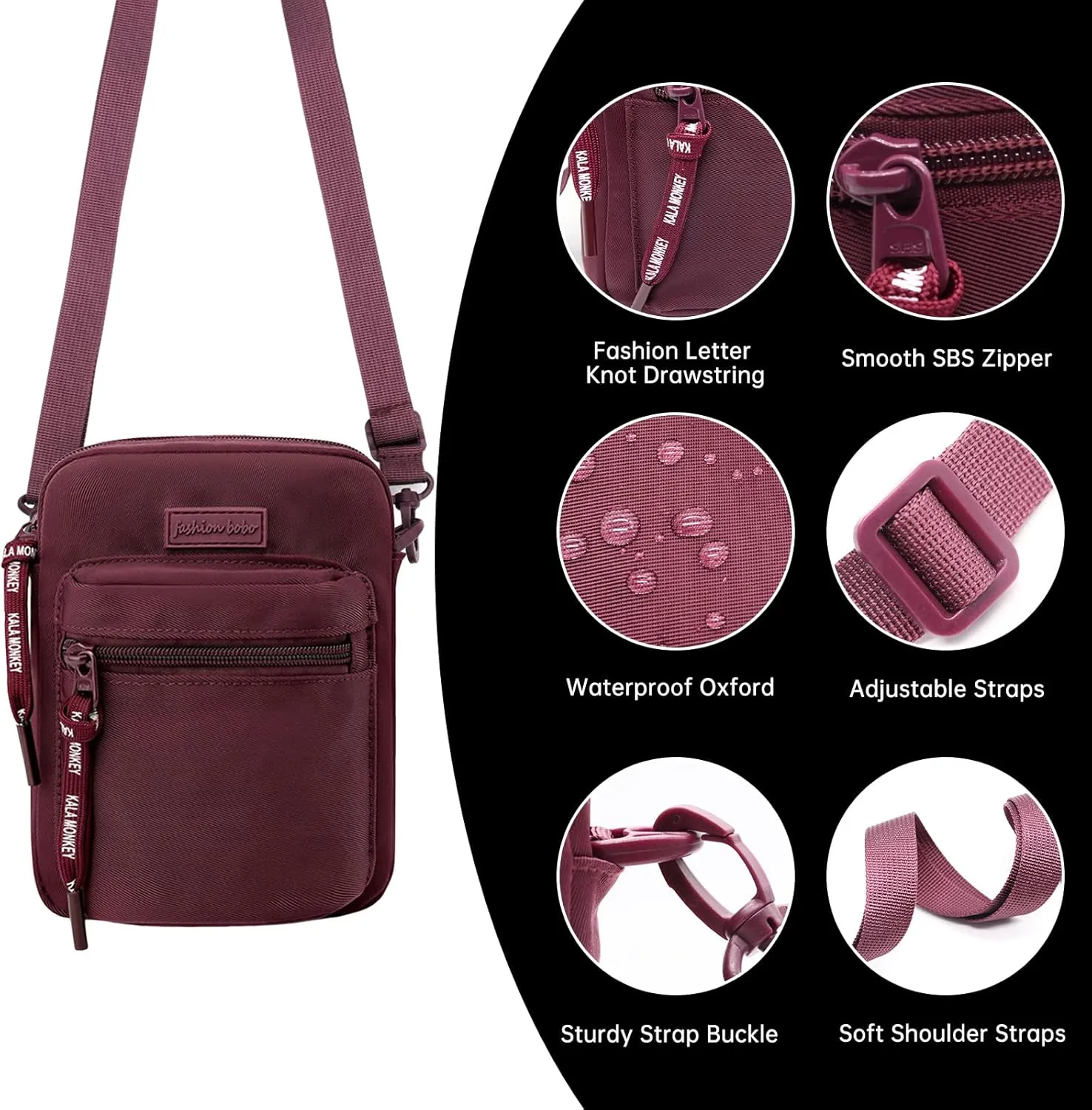 Long Keeper Crossbody Phone Bag - Women Men Travel Sling Bag Water Resistant Running Sport Cross Body Pouch Belt Waist Bag
