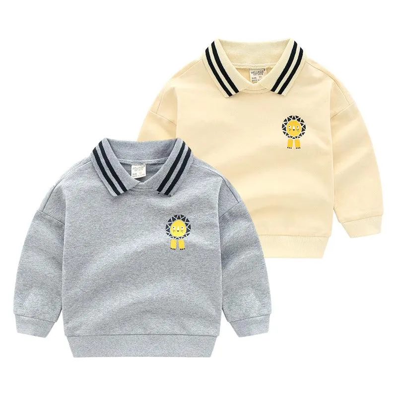 Long-Sleeved Children's Cartoon Striped Pullover Children's Casual Jacket