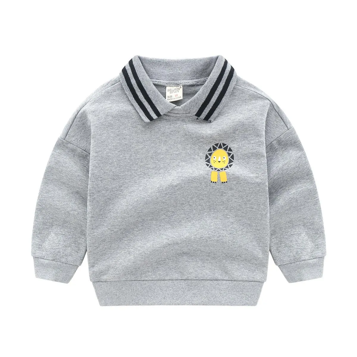 Long-Sleeved Children's Cartoon Striped Pullover Children's Casual Jacket