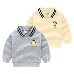 Long-Sleeved Children's Cartoon Striped Pullover Children's Casual Jacket