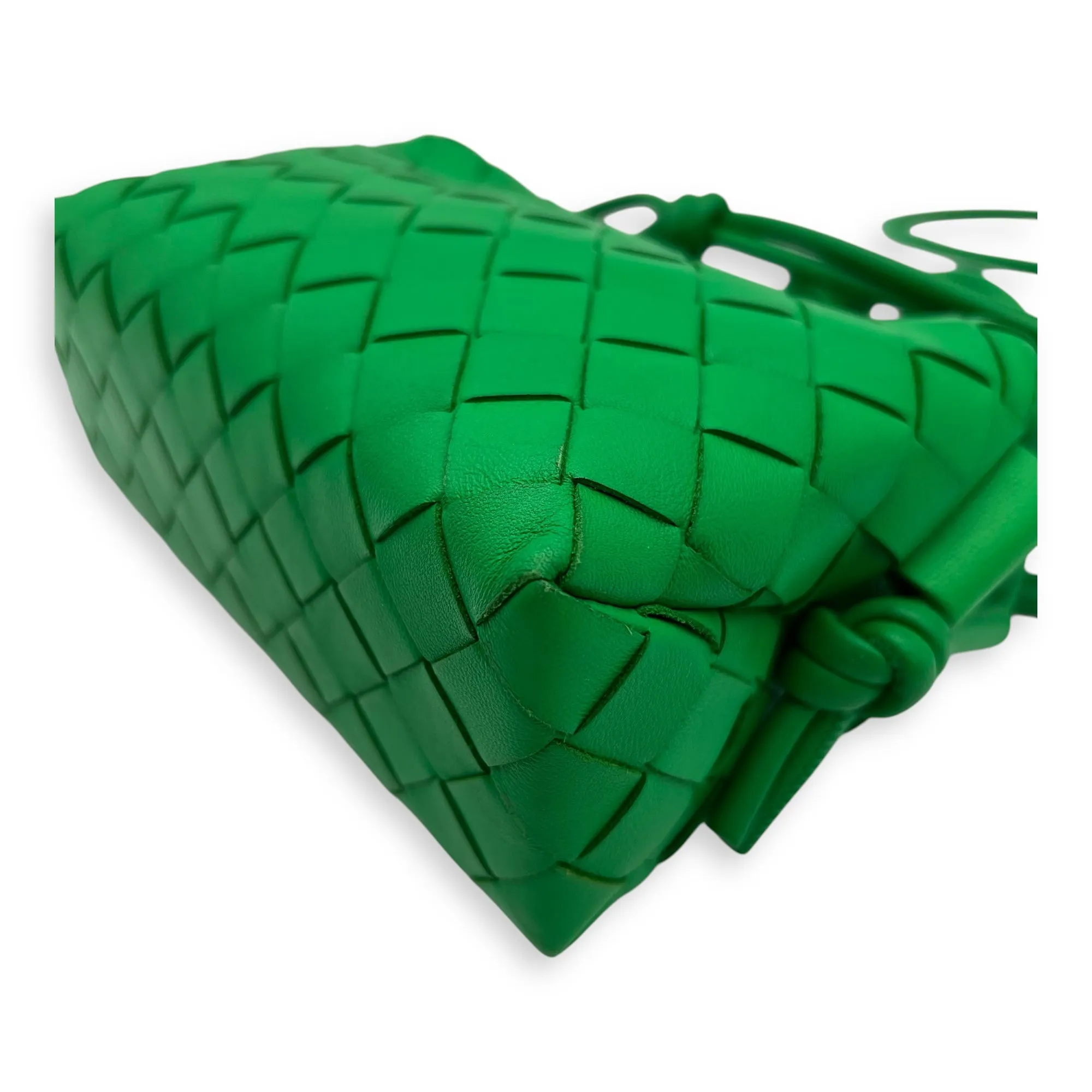 Loop Crossbody Bag Green in Calfskin, Gold hardware