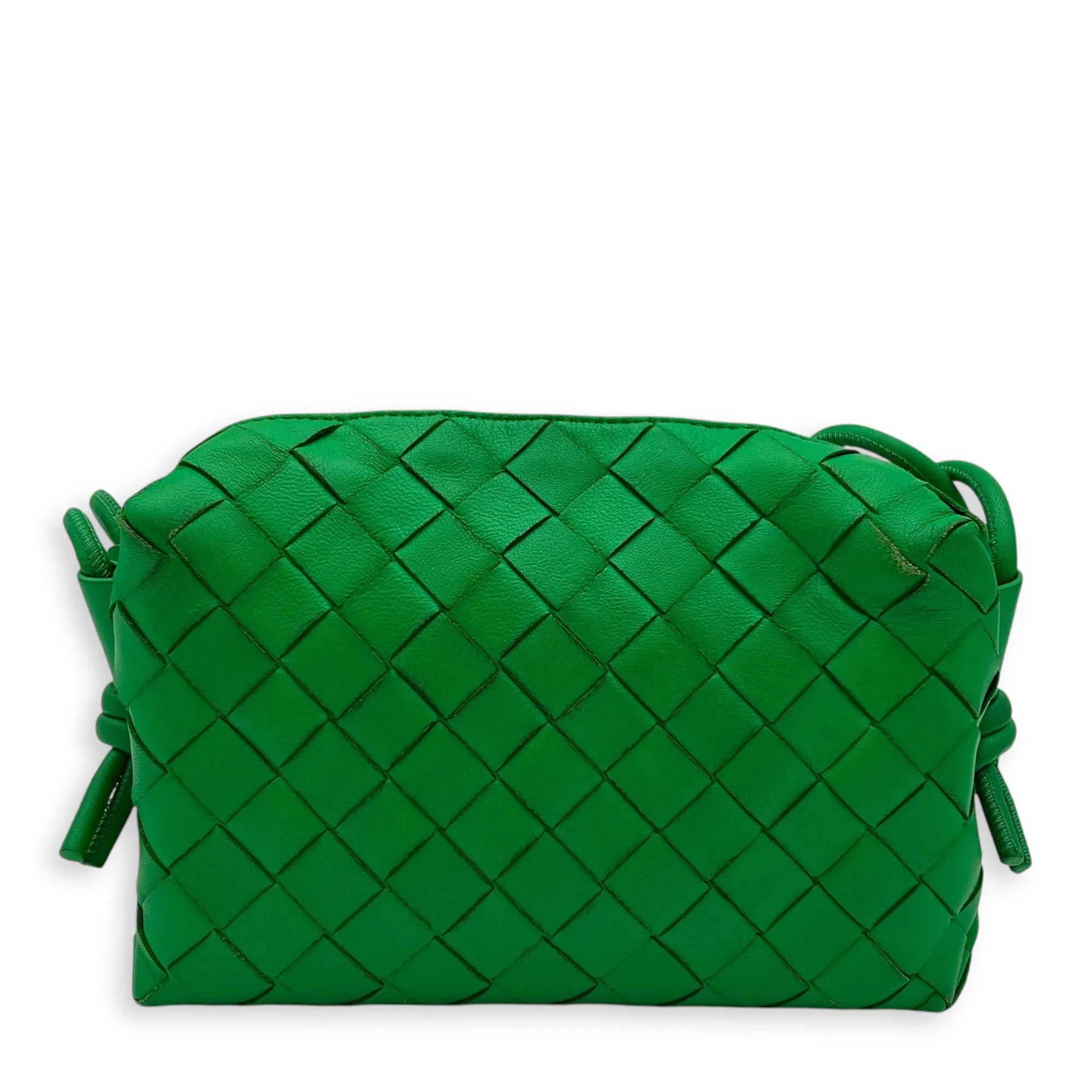 Loop Crossbody Bag Green in Calfskin, Gold hardware