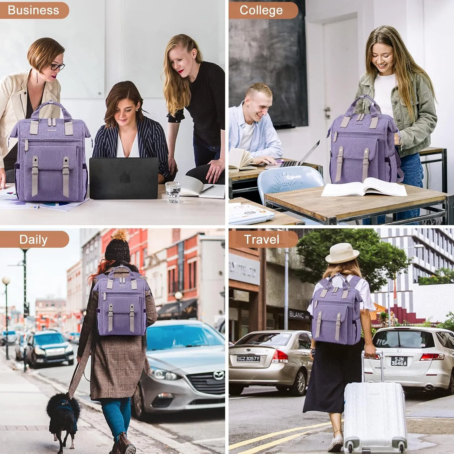 LOVEVOOK Laptop Backpack for Women Teacher Work Bags Travel Backpack, Business Computer Laptop Bag Nurse Bags College Backpack Purse, 17 Inch