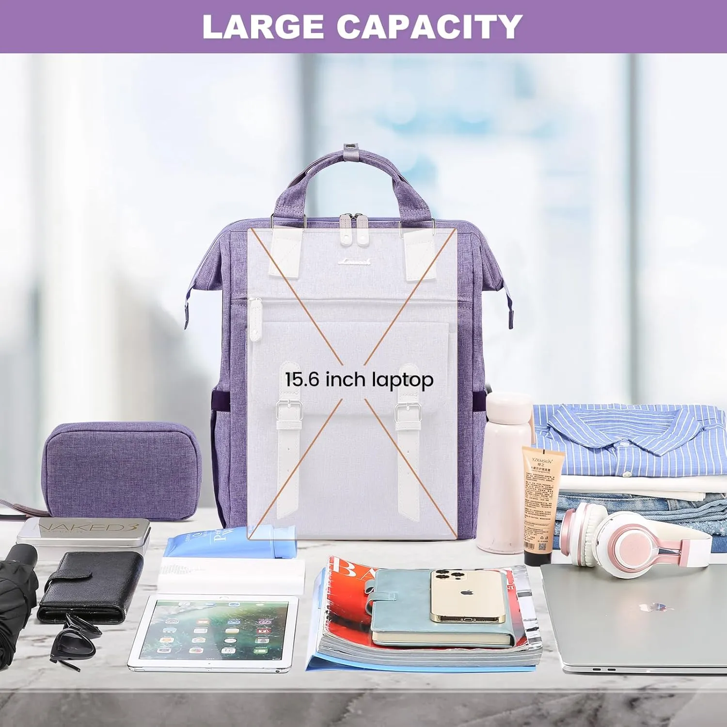 LOVEVOOK Laptop Backpack for Women Teacher Work Bags Travel Backpack, Business Computer Laptop Bag Nurse Bags College Backpack Purse, 17 Inch