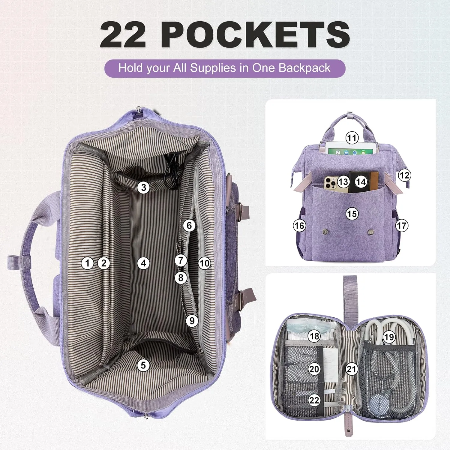 LOVEVOOK Laptop Backpack for Women Teacher Work Bags Travel Backpack, Business Computer Laptop Bag Nurse Bags College Backpack Purse, 17 Inch