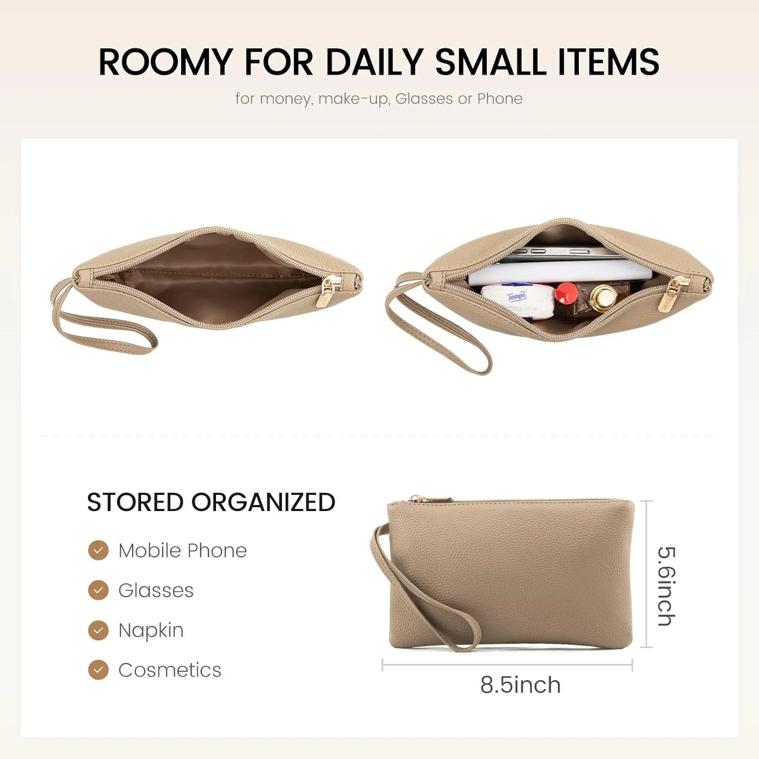 LOVEVOOK Laptop Tote Bag for Women 15.6 Inch Work Bag Leather Laptop Bag with Clutch, Large Capacity Office Purse Computer Briefcase Shoulder Bag for Casual Business Travel, Sandy