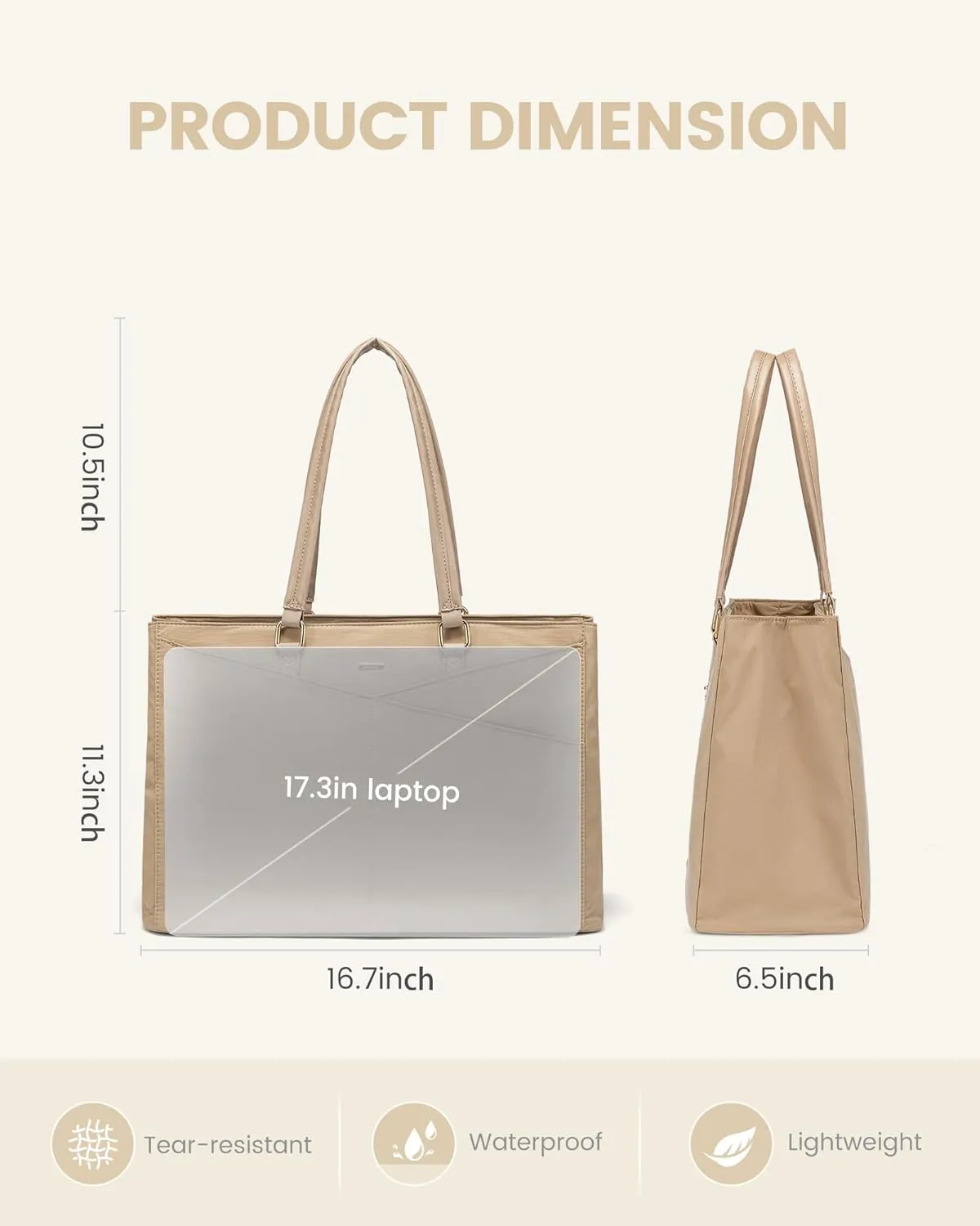 LOVEVOOK Laptop Tote Bag for Women Work, 17.3inch Work Teacher Tote Bag, Large Capacity Computer Briefcase Bags Shoulder Bag for Office Travel
