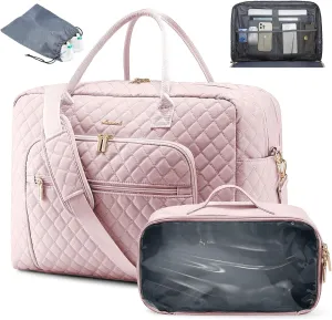 LOVEVOOK Travel Duffle Bag, Weekender Bag for Women with Toiletry Bag Carry on Overnight Bag with Laptop Compartment, Yoga Gym Bag with Wet Pocket Shoe Bag, Hospital Bag for Labor and Delivery
