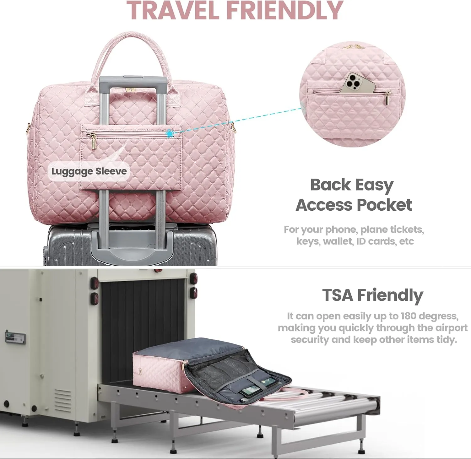 LOVEVOOK Travel Duffle Bag, Weekender Bag for Women with Toiletry Bag Carry on Overnight Bag with Laptop Compartment, Yoga Gym Bag with Wet Pocket Shoe Bag, Hospital Bag for Labor and Delivery