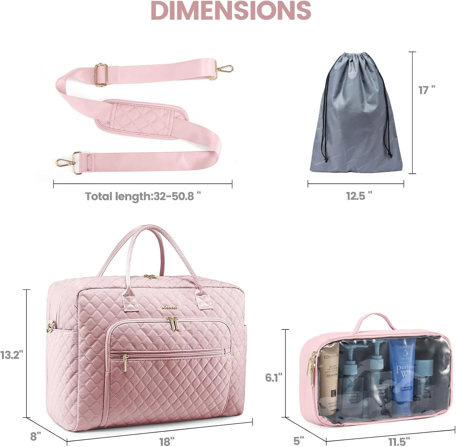 LOVEVOOK Travel Duffle Bag, Weekender Bag for Women with Toiletry Bag Carry on Overnight Bag with Laptop Compartment, Yoga Gym Bag with Wet Pocket Shoe Bag, Hospital Bag for Labor and Delivery