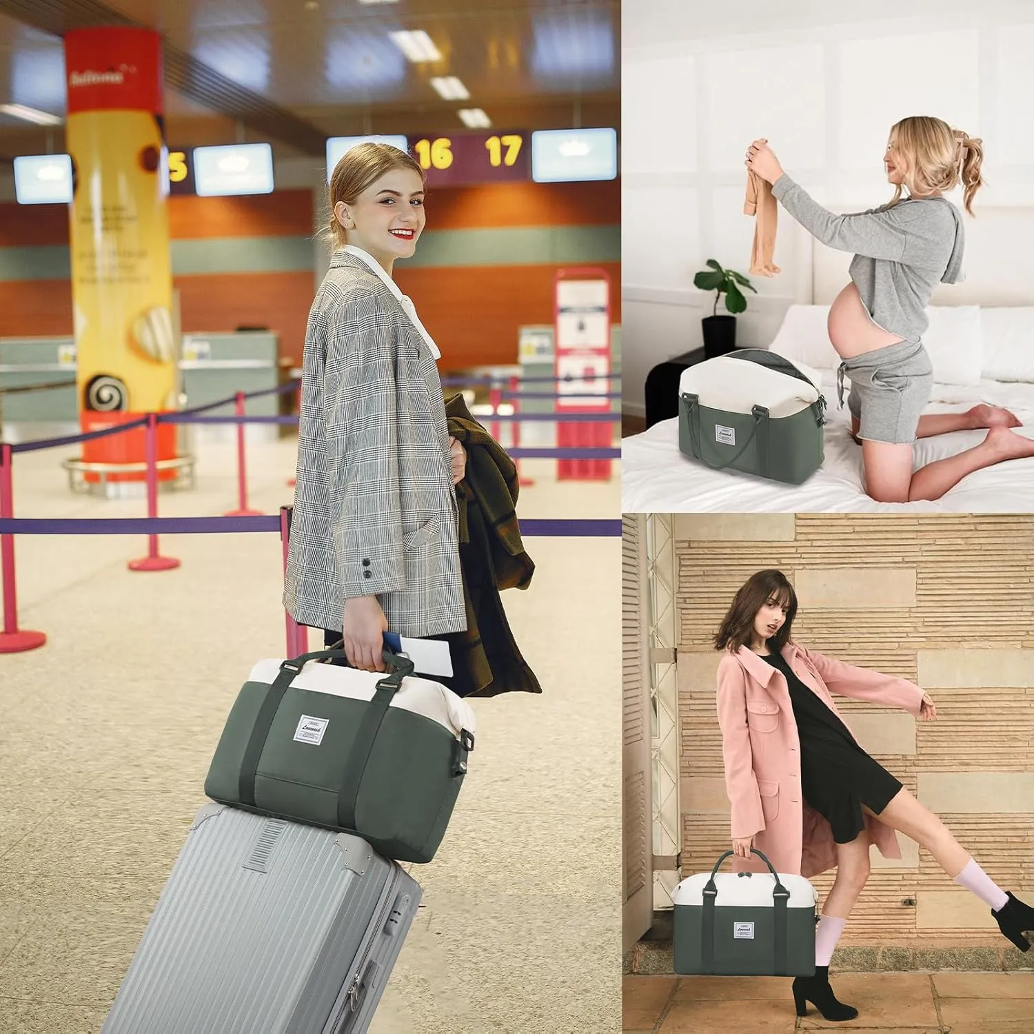 LOVEVOOK Weekender Bag for Women Cute Travel Tote Bag Gym Duffel Bag with Toiletry Bag Carry On Bag Overnight Hospital Bag