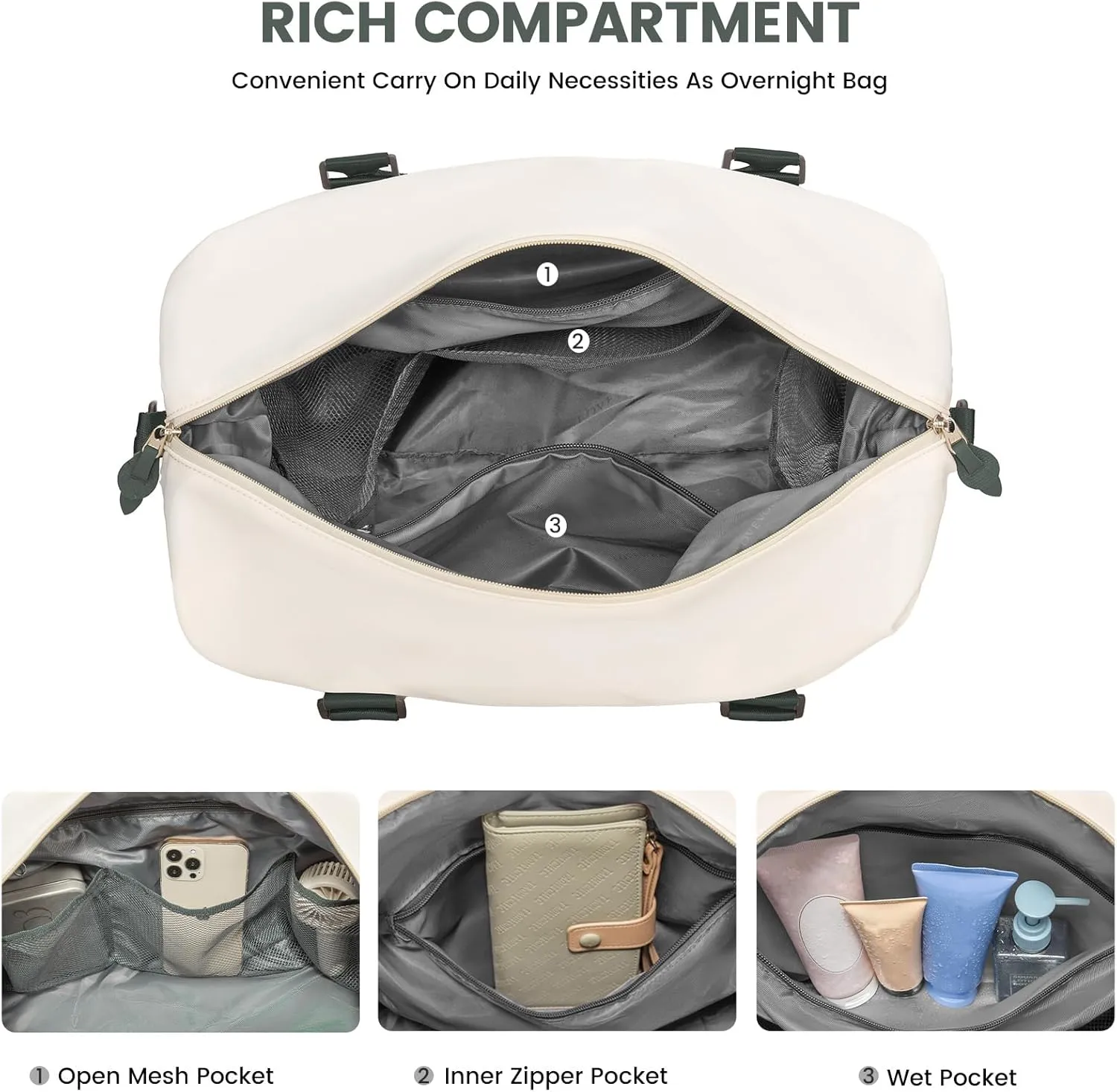 LOVEVOOK Weekender Bag for Women Cute Travel Tote Bag Gym Duffel Bag with Toiletry Bag Carry On Bag Overnight Hospital Bag