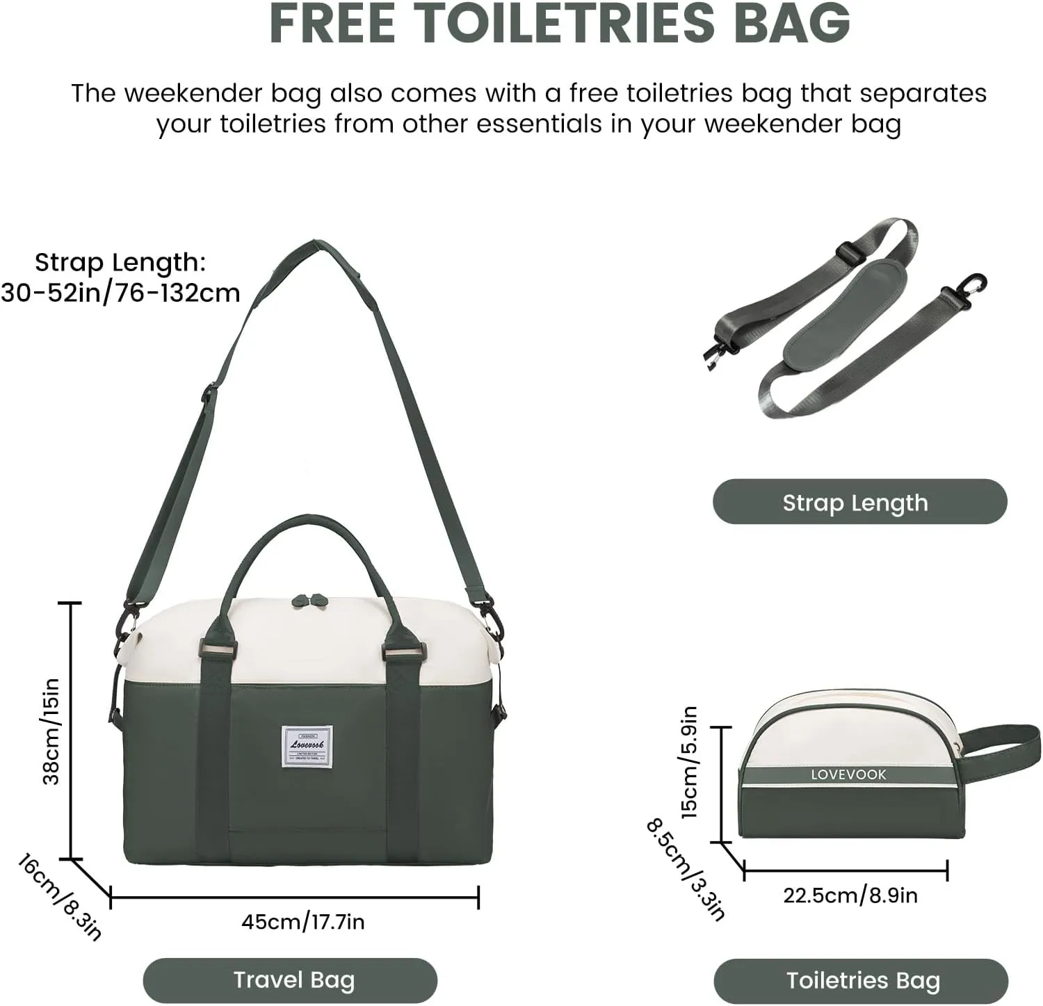 LOVEVOOK Weekender Bag for Women Cute Travel Tote Bag Gym Duffel Bag with Toiletry Bag Carry On Bag Overnight Hospital Bag