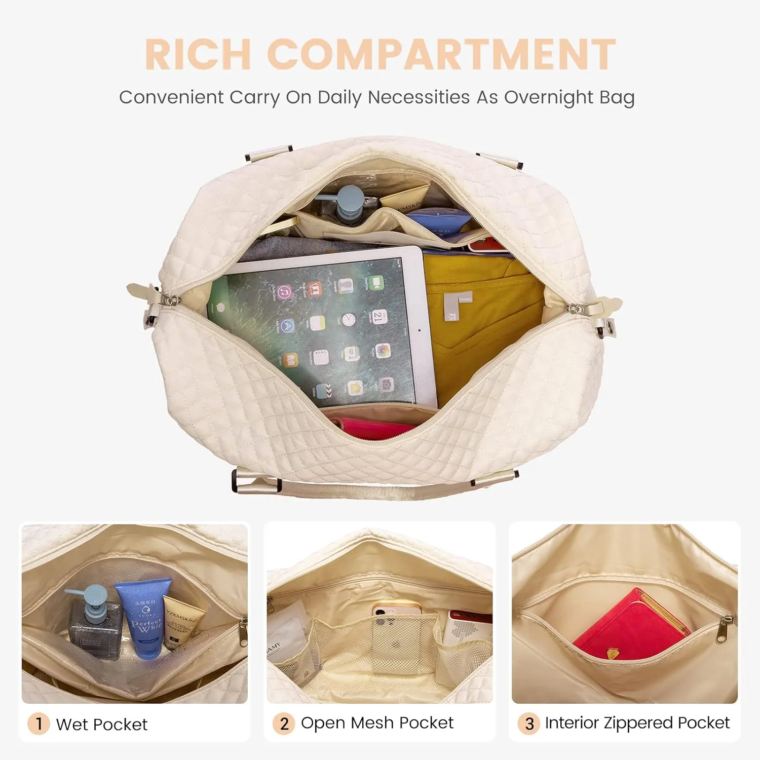 LOVEVOOK Weekender Bag for Women Cute Travel Tote Bag Gym Duffel Bag with Toiletry Bag Carry On Bag Overnight Hospital Bag