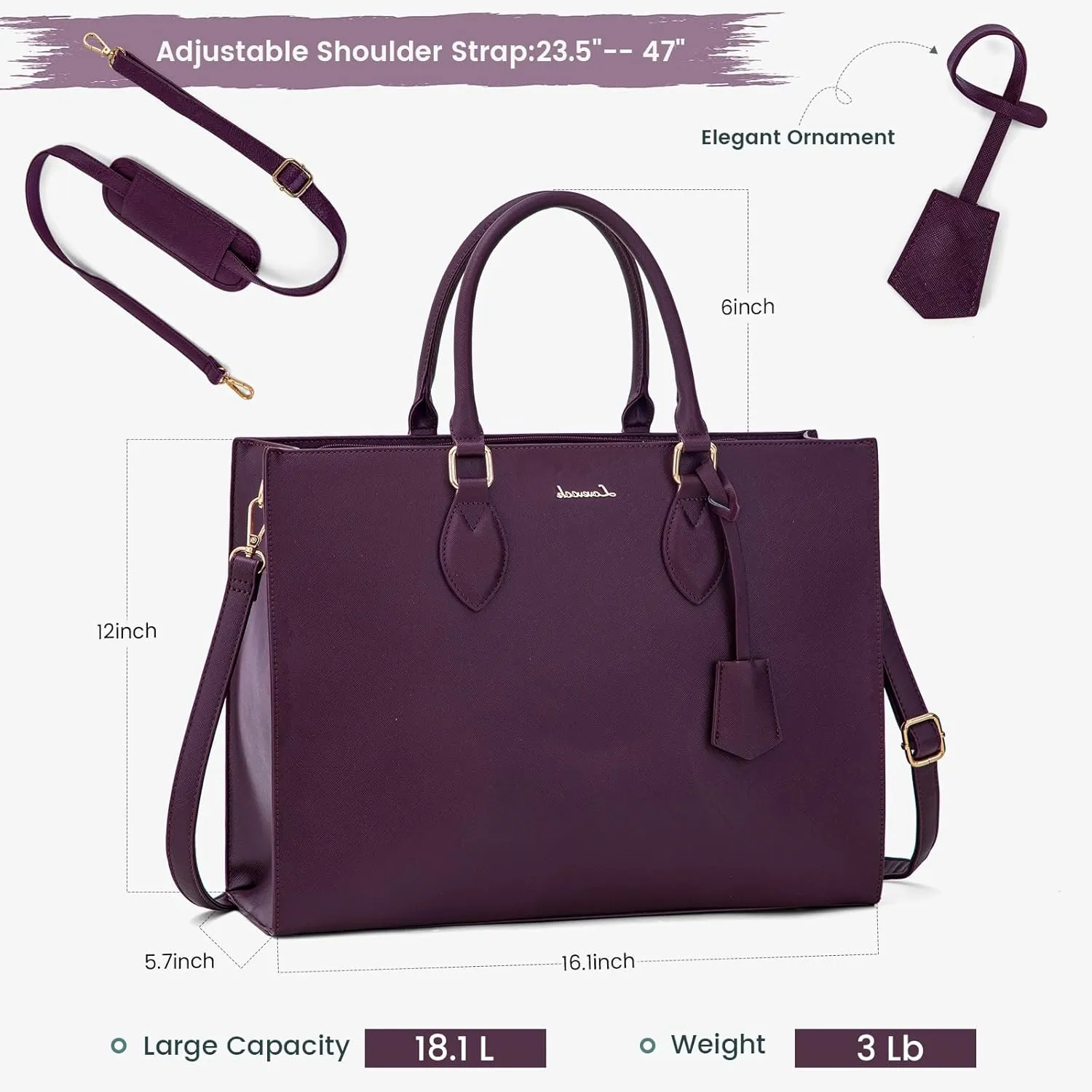 LOVEVOOK Women's 15.6 Inch Laptop Tote Briefcase Business Office Bag