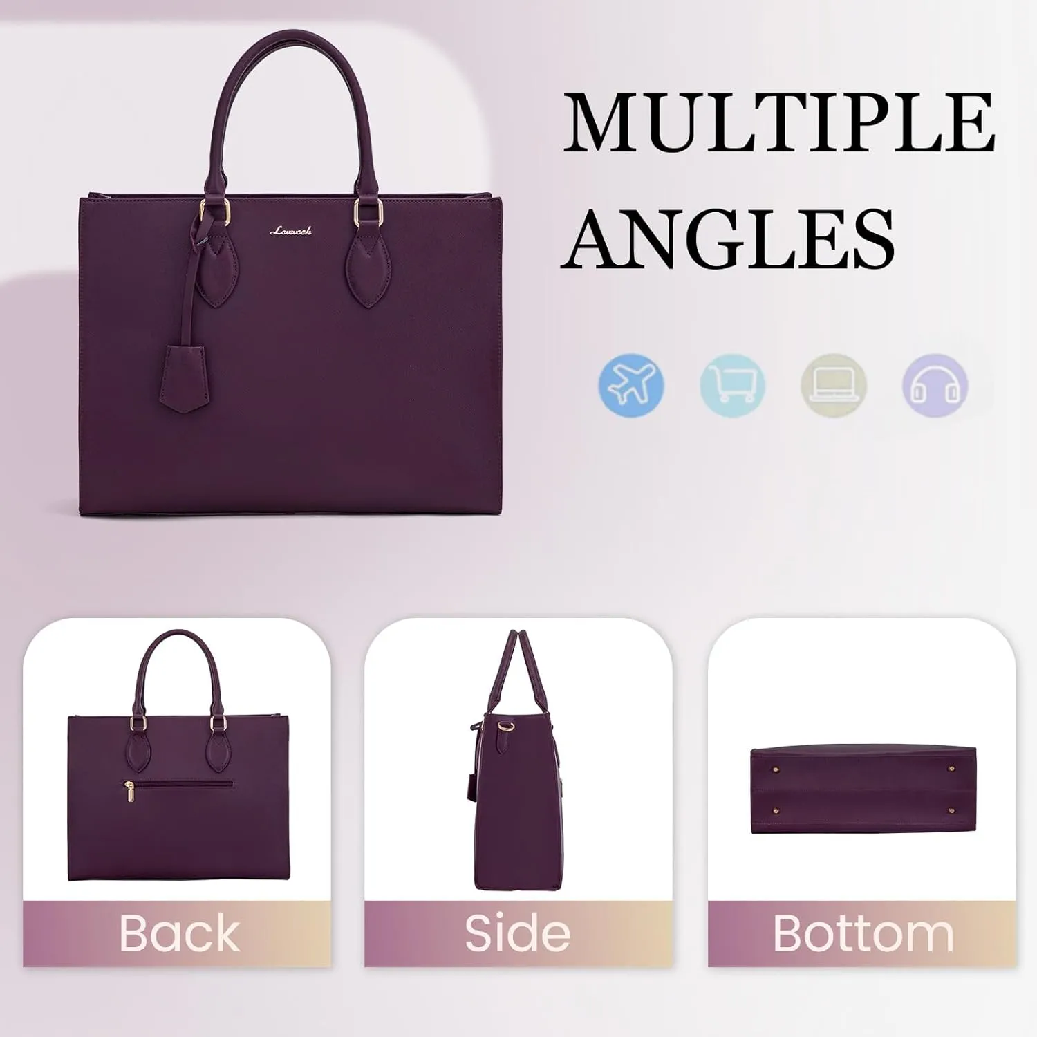 LOVEVOOK Women's 15.6 Inch Laptop Tote Briefcase Business Office Bag
