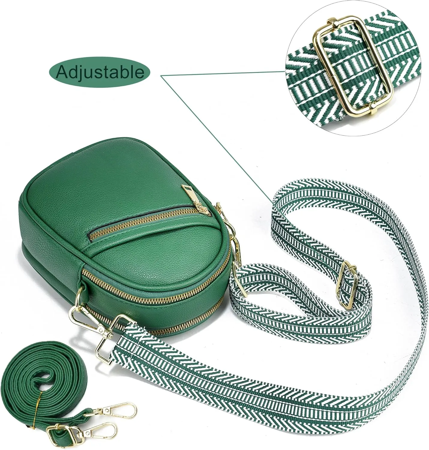 LoZoDo Small Crossbody Bags for Women Trendy Leather Purses and Handbags Designer Cell Phone Bag Wallet Purse with Wide Strap