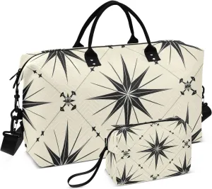 Luggage Travel Bag Shoulder Weekender Overnight Bag Gym Sports Duffel Bags with Toiletry Bag for Sports Waterproof Symmetrical Stars