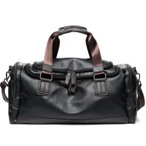 Luxury Brand Travel Bag Leather Casual Men Handbag Big Tote Large Capacity Weekend Luggage Duffle Bag Male Black Shoulder Bags