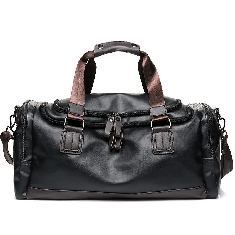 Luxury Brand Travel Bag Leather Casual Men Handbag Big Tote Large Capacity Weekend Luggage Duffle Bag Male Black Shoulder Bags
