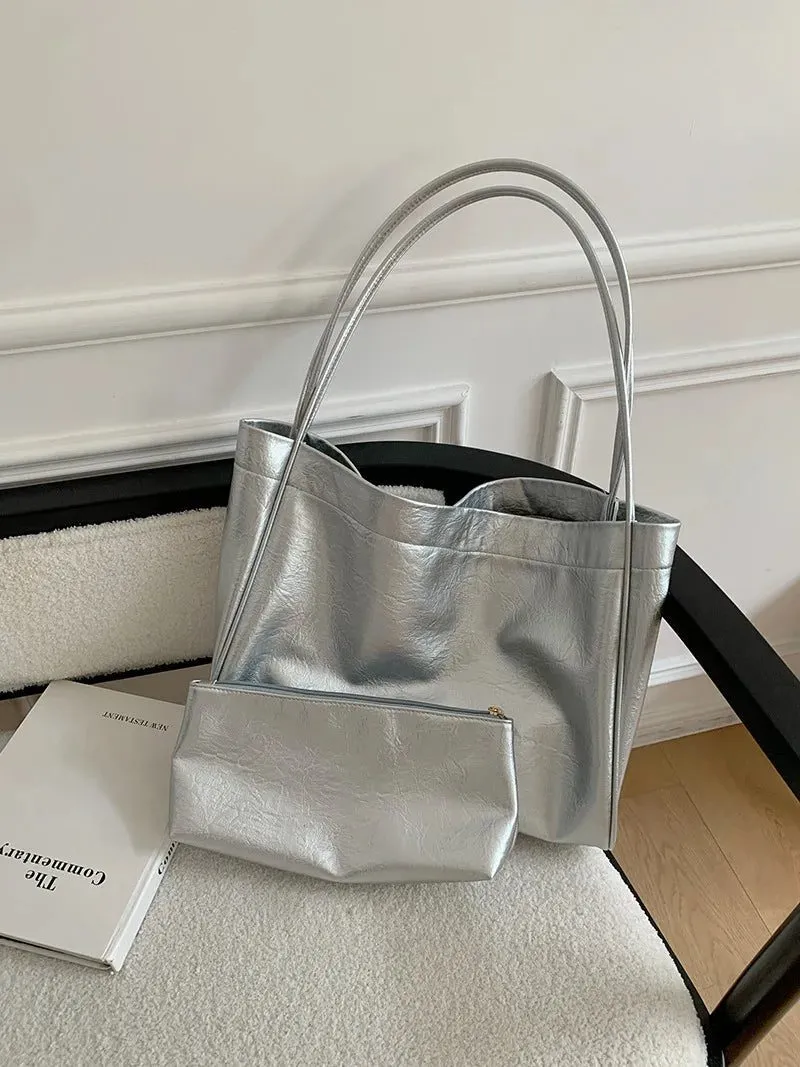 Luxury Silver Tote Bags for Women