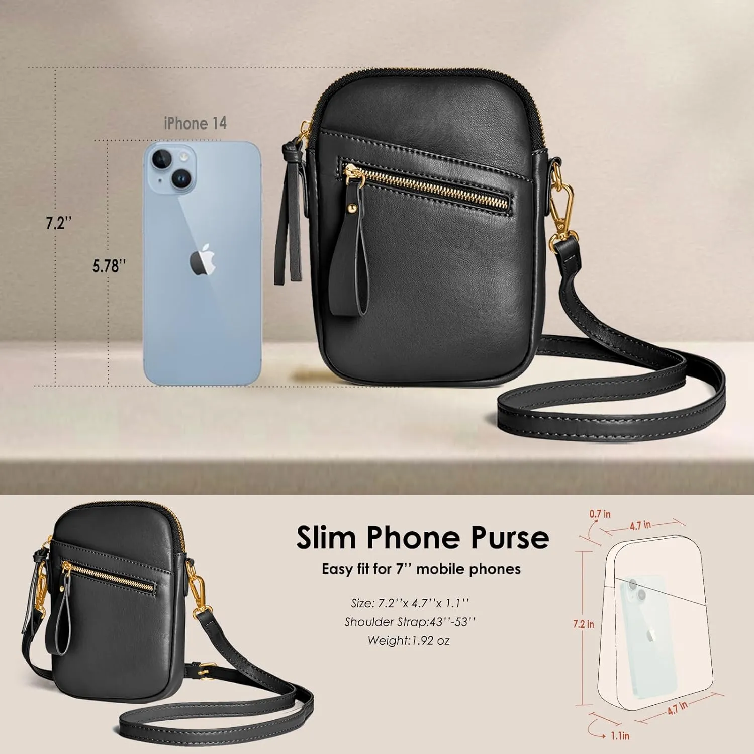 M-Plateau Crossbody Bags for Women and Men, Cross Body Bag Purses for Women Small,Phone Purse and with Adjustable Strap