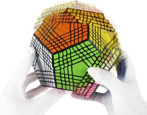 Magic Cube Megaminx Speed Cube Dodecahedron Cube Black Sticker Christmas Birthday Present Kids Gift,9×9